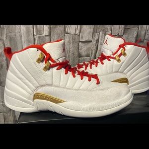 Jordan 12 Fiba Size 10 Red White Gold